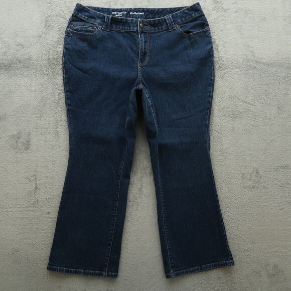 Lane Bryant Jeans Women's Size 18P Blue High-Rise Distinctly Boot 27" Inseam - Picture 1 of 15